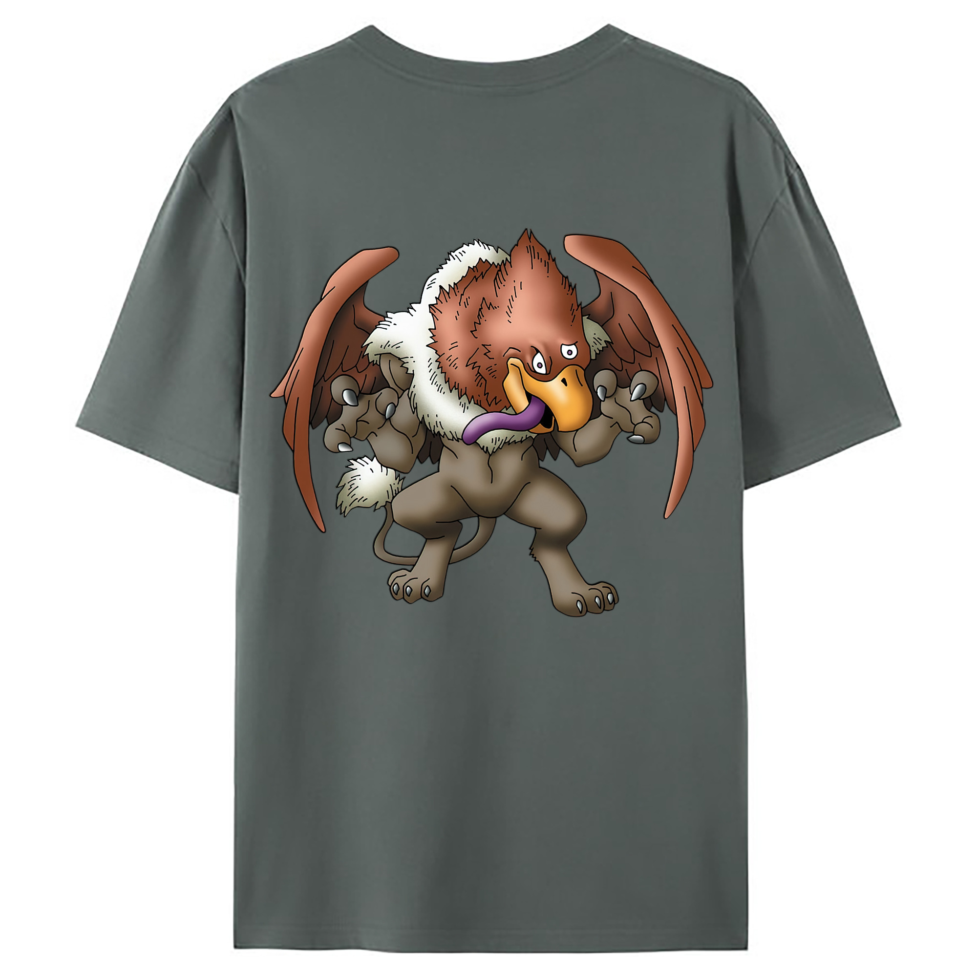 （画像用） ドラゴンクエスト Doragon Kuesuto Dragon Quest 綿100％ メンズ半袖Tシャツ（バックプリント） 通気性